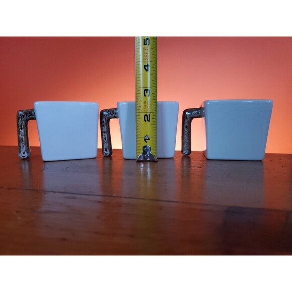 3 Pier 1 One Tricolor Coffee Cappuccino Demitasse Espresso Cup Mug Molted Brown - Picture 4 of 7